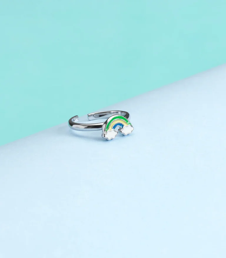 Cloudy Rainbow Finger Ring (Silver), Gargi